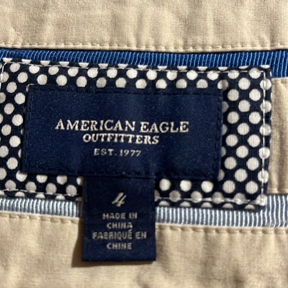 American Eagle Khaki Mini Skirt-100% cotton Sz 4 - Picture 9 of 11